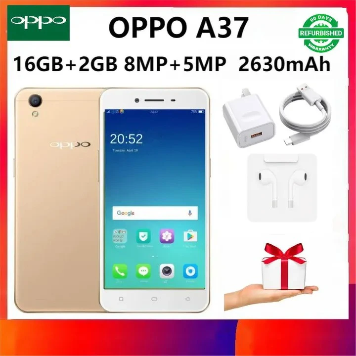 Refurbished OPPO A37 Phone 100% Original 16GB 2GB Mobile Phone 1920X1080 Refurbished Smart Phone 4G LTE Mobile Phones Music Android Phones