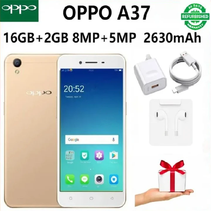 Refurbished Phones OPPO A37 100% Original 16GB 2GB Mobile Phone 1920X1080 Refurbished Smart Phone 4G LTE Android Phones