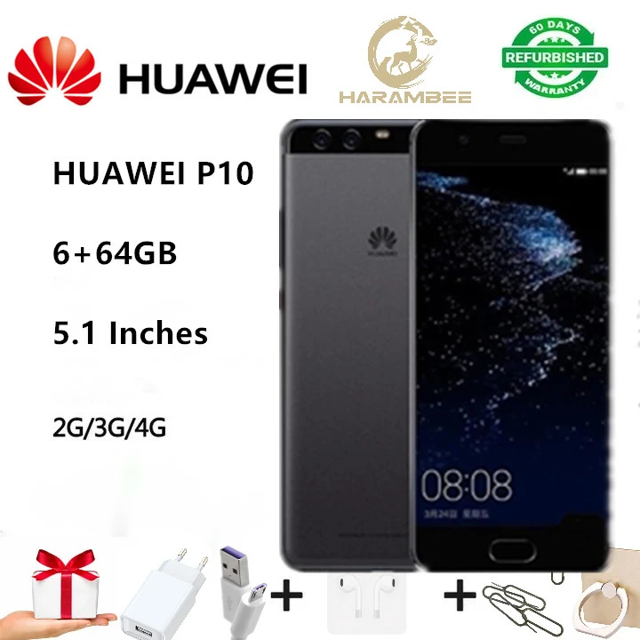 Refurbished Huawei P10 Smart Phone Fingerprint Unlocking 5.1 Inches Network Business 6+64GB Android