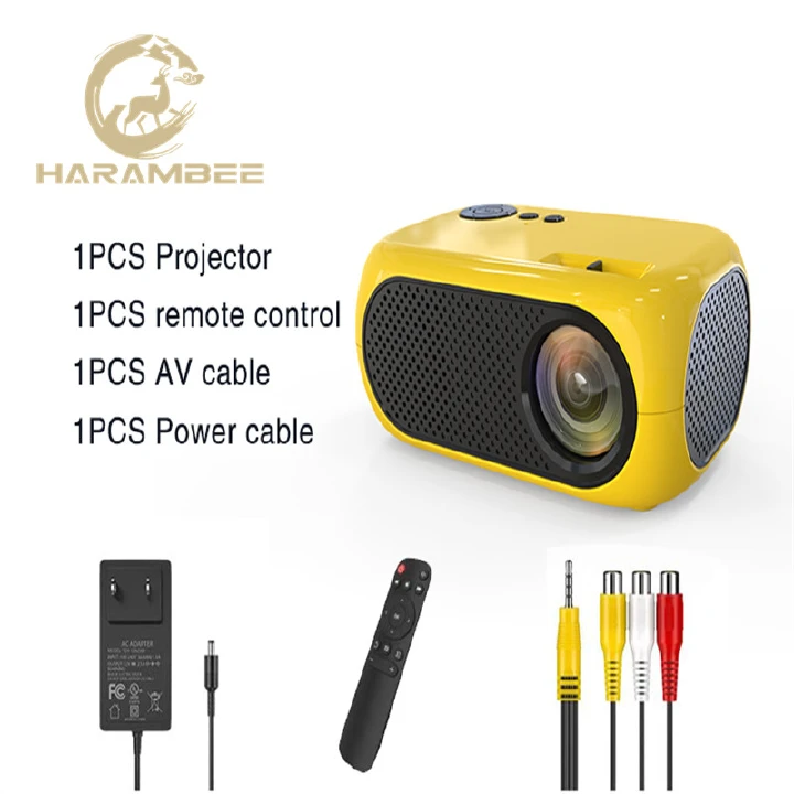 Harambee Mini Projector Support 1080P Full HD Native 360P LED Projector For Phone TV Stick Theater