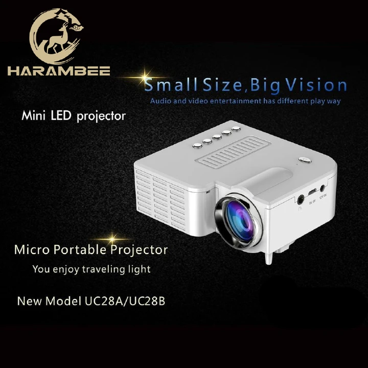 Harambee Home Projector Mini Miniature Portable 1080P HD Projection Mini LED Projector Home Theater