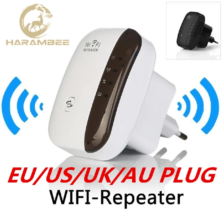 Harambee Wireless Wifi Repeater Wifi Range Extender Router Wi-Fi Signal Amplifier 300Mbps WiFi 2.4G