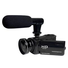 Harambee Hot Sale Dv Camera HD 16 megapixel digital video camera with microphone and DV camera Camcorder DV HD camera Black Camera + wide angle + microphone