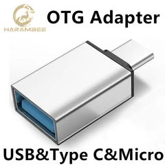 Harambee OTG Adapter USB&Type C&Micro Converter Usb Converter Turn Type-C Port 3.0 Port Turn Type-C port into a USB 3.0 port to connect flash drives Silver Type-C Usb Converter none