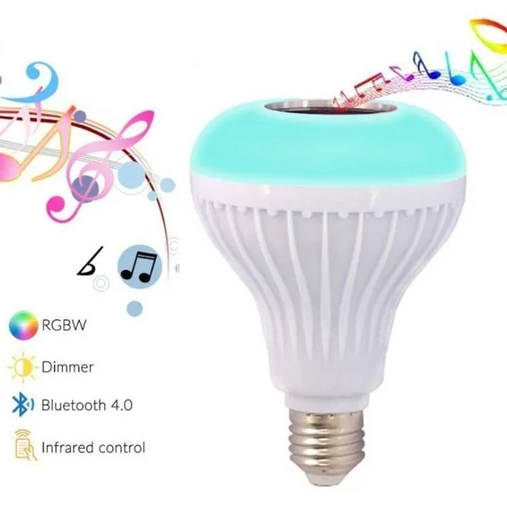 Wireless Bluetooth Speaker Bulb LED Light Smart Light Music Player Audio Waterproof LED 12W Music Bulb White Light + Colorful Remote Control