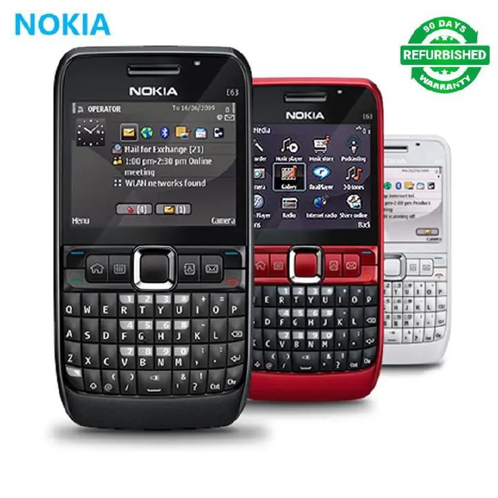 Refurbished Phones Nokia E63 3G Wifi Bluetooth 1500 mAh 2.36" HD  2MP Camera Phone  Cards Unlocked Cheap Durable Old Phone Classic Feature Phones