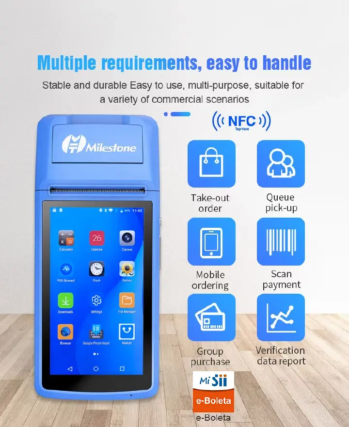 POS machine thermal printer receipt touch screen wireless wifi bluetooth usb portable android IOS 58mm M1 printer label