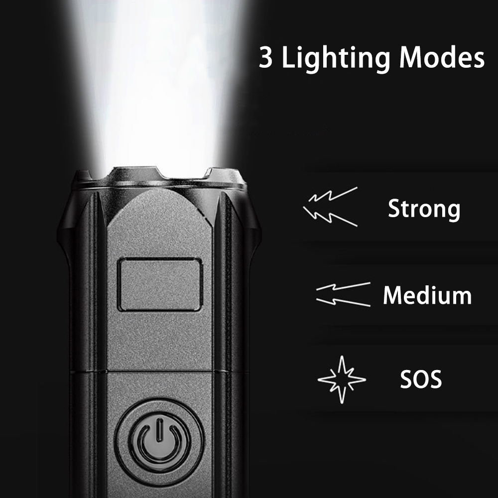 Powerful Flashlight Rechargeable Tactical LED Flashlight Portable Torch Lantern Power Bank Outdoor Ultra Bright