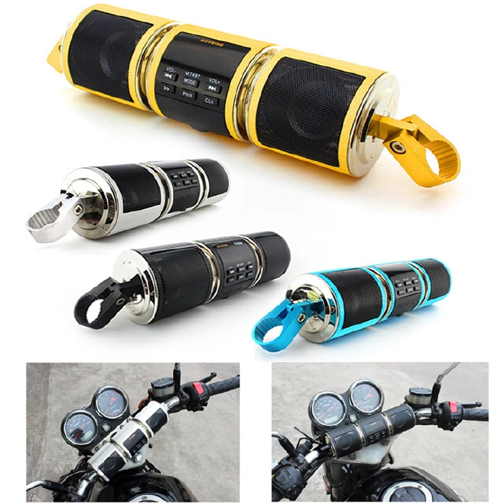 Motorcycle EDR Audio Horn Waterproof Motorcycle Audio FM Radio AUX USB TF Card Bluetooth Compatible MP3 Player MT487