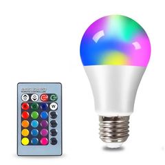 E27 LED RGB Lamp Spotlight Bulb Bombillas LED IR Remote Control Led Bulb Smart Led RGBW Lamp Home Decor White normal 5W