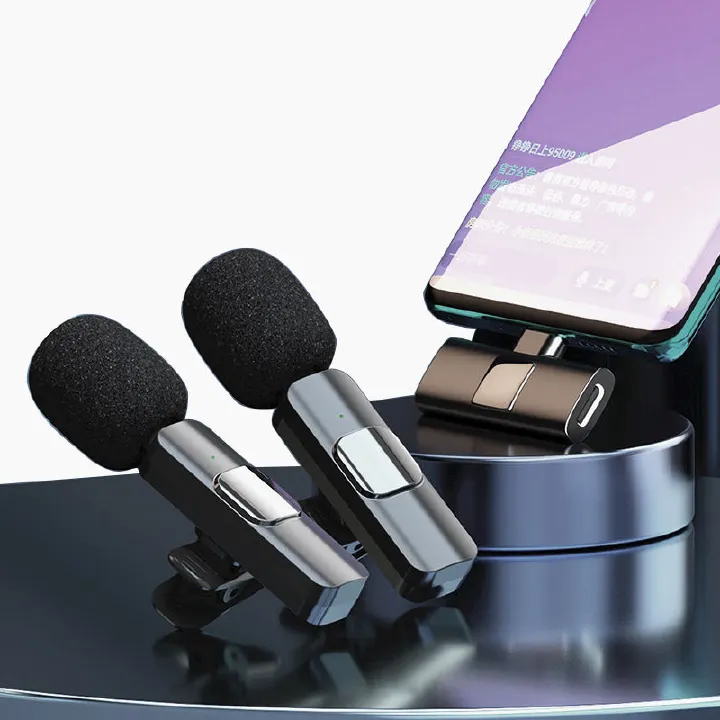type-C condenser microphone lavalier lapel bluetooth wireless microphone portable conference speaker