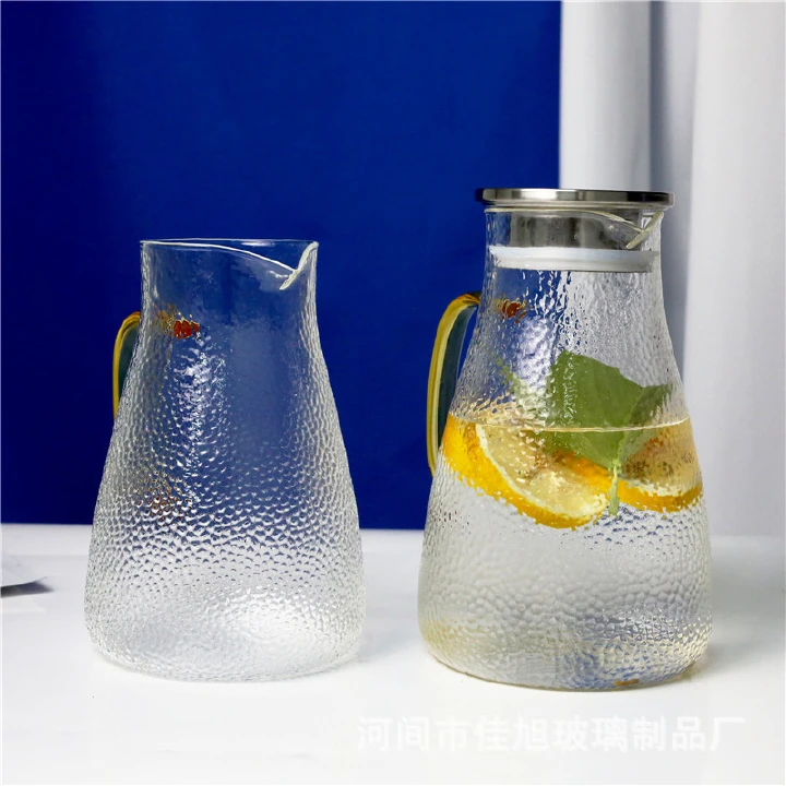 Snow grain glass cold water bottle, heat resistant cold water bottle, household large capacity, heat resistant glass juice pot