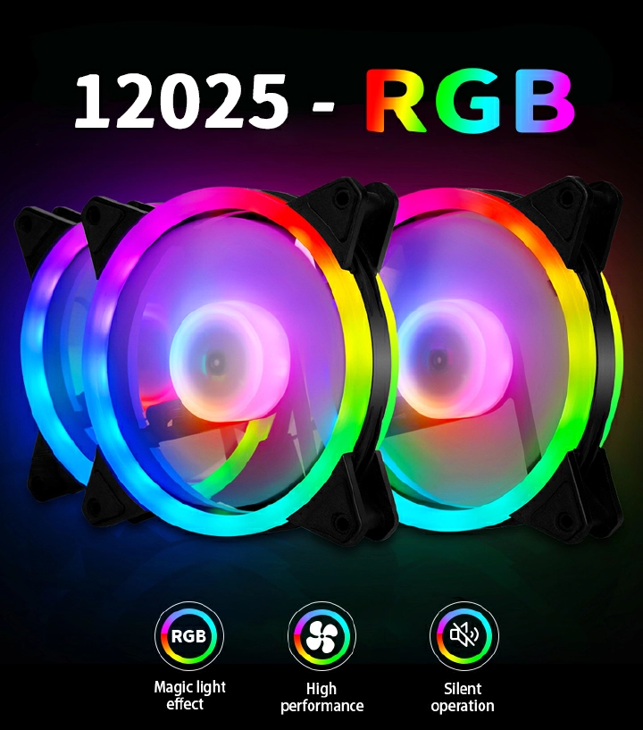 High Performance CPU 12V DC Air Cooling Fan Computer 120mm LED RGB Fan With Remote Controller Set For Ventiladores Gamer