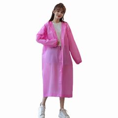 New Arrival Gift Breathable Raincoat Women Men Impermeable Thickened Waterproof Raincoat Tourism Outdoor Hiking Hooded Rain Poncho Non disposable Pink