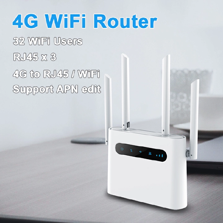 4G SIM card wifi router 4G lte cpe 300m CAT4 32 wifi users RJ45 WAN LAN indoor wireless modem Hotspot dongle
