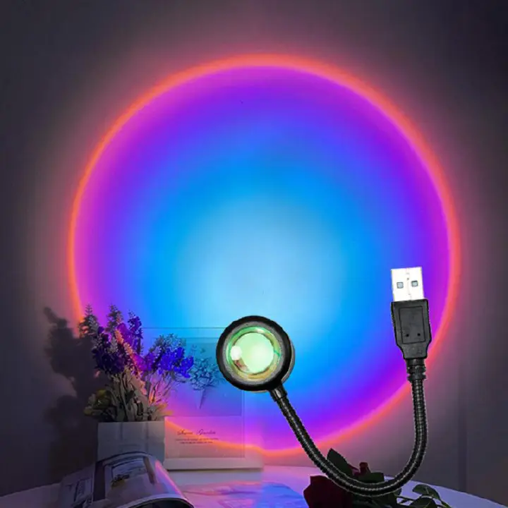 USB sunset light LED rainbow neon night light photography wall atmosphere lighting bedroom home room decoration living room home decoration wall photography