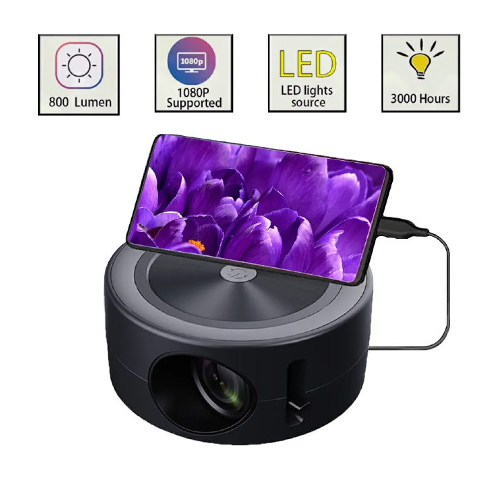 LED Mini Projector Mobile Video Beamer Home Theater Support 1080P USB Sync Screen Smartphone Children Projetor PK YT200