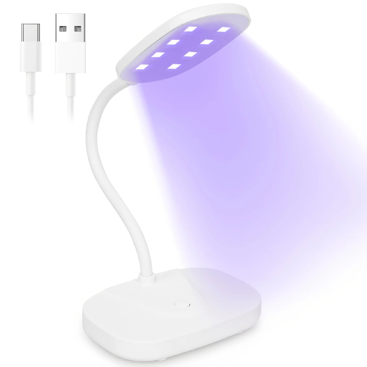 LED Nail Light Lamp Nail Dryer Portable Gooseneck Gel Light Foldable USB For Polish Drying Manicure Tools