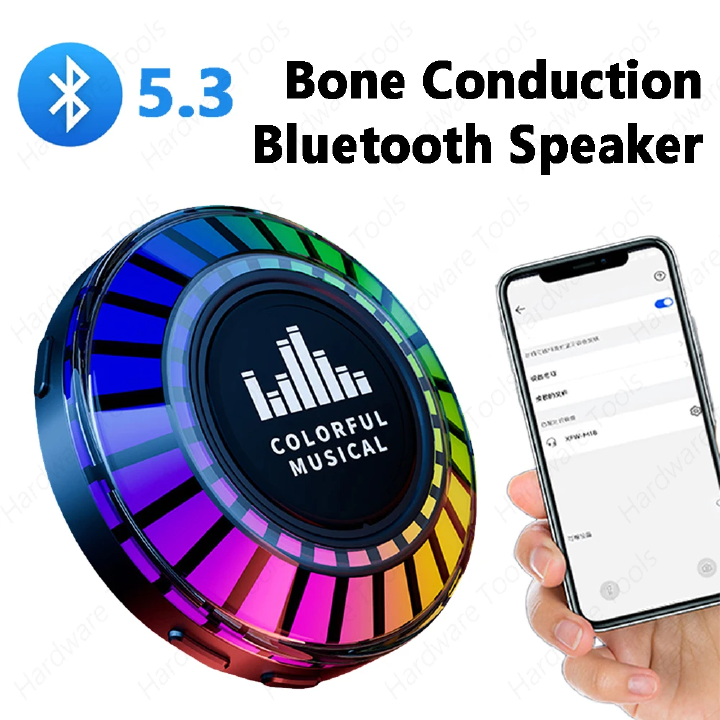 Bone Conduction Bluetooth Speaker APP Control Atmosphere Pickup Light RGB HIFI Stereo Sound Box Wireless BT5.0 Speaker Audio Box