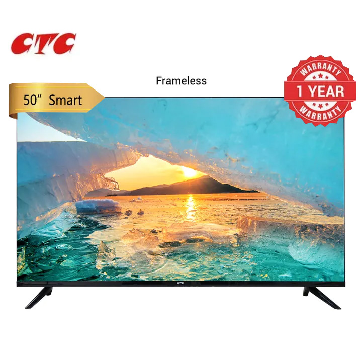 CTC 50 Inch Android Smart TV HD Television with 24 Months Warranty(CTC50F1S), Multi-screen, HDMI, Android 11.0, USB 2.0, Eco friendly, DVB-T2, YouTube, Netflix, Prime Video