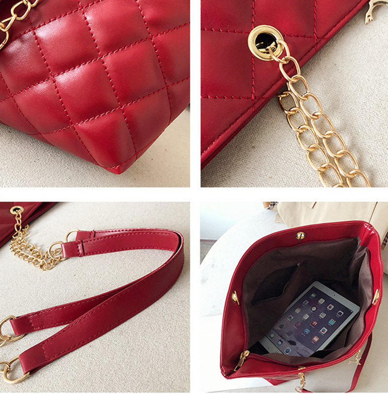 Women&apos;s Bags Ladies Shopping Bags Women Shoulder Bag Lingge Female Bag Chain Bag Large Capacity Bag