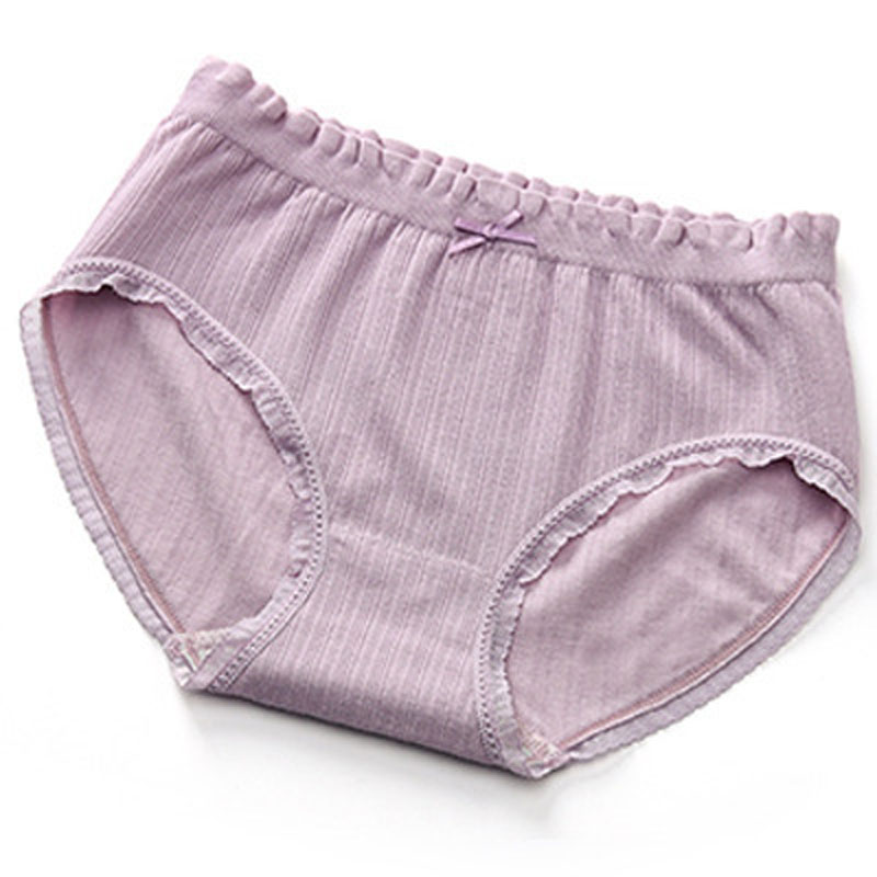 Mid-underwear ladies cotton antibacterial bottom crotch waist seamless panties