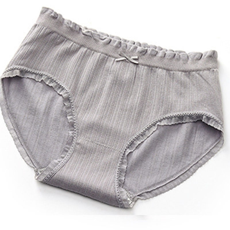 Mid-underwear ladies cotton antibacterial bottom crotch waist seamless panties