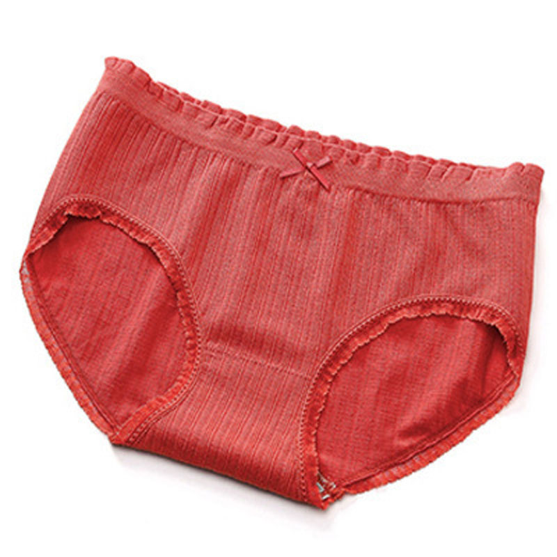 Mid-underwear ladies cotton antibacterial bottom crotch waist seamless panties