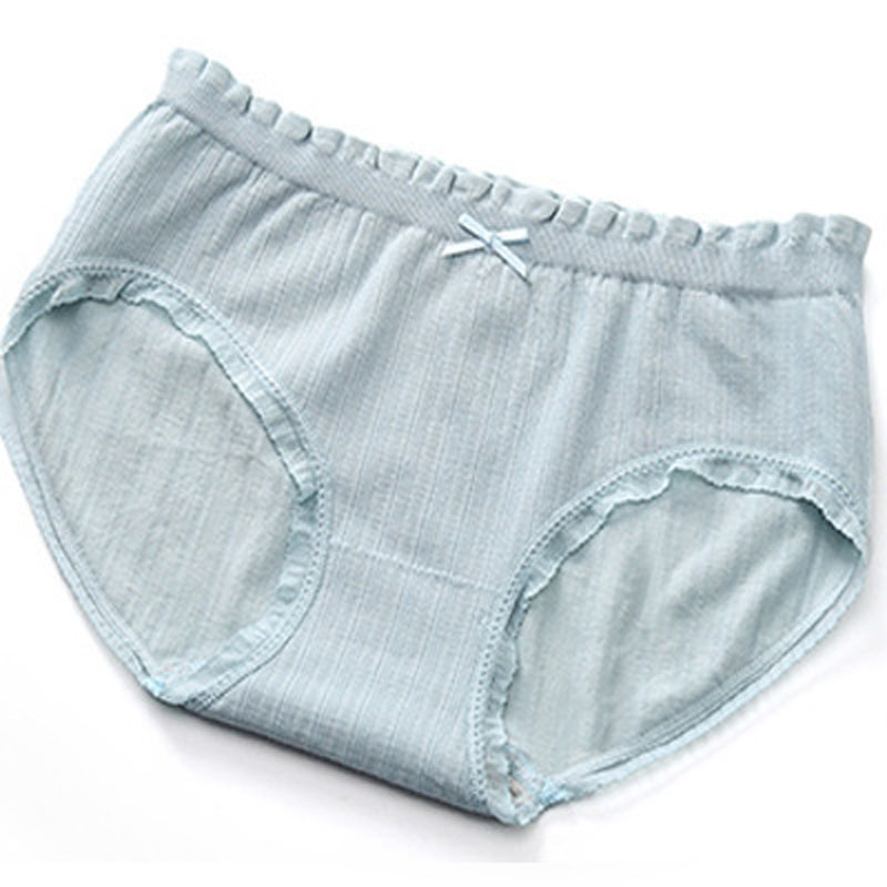 Mid-underwear ladies cotton antibacterial bottom crotch waist seamless panties