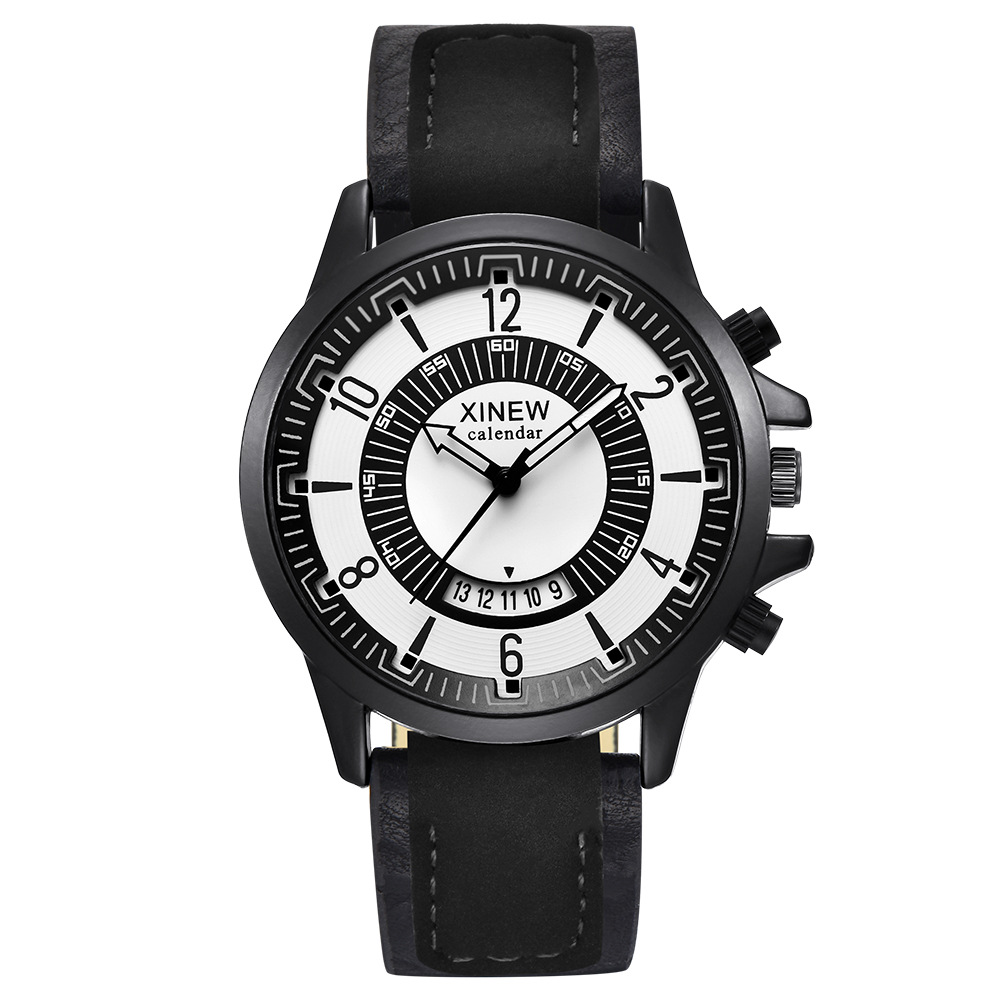 2020 Fashional Mens Leather Watches Date Gifts Quartz Watch Outdoor Watch For Men