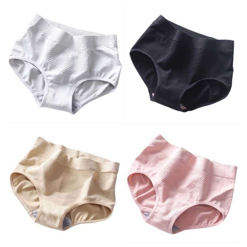 4pcs set 3d Hive Underpants Seamless Abdomen Hips In Crotch Of Waist And Cotton Underwear  Women