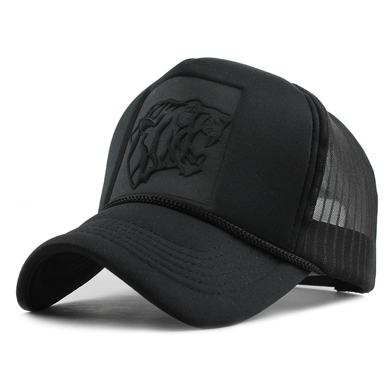 2021 Hip Hop Black leopard Print Curved Baseball Caps Summer Mesh Snapback HatsTrucker Cap