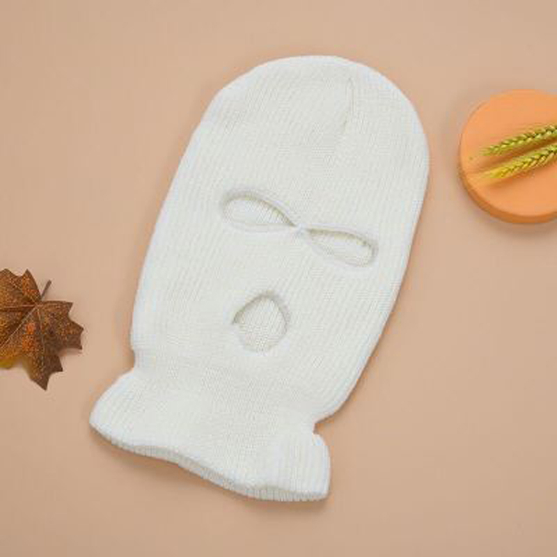 Ski Mask Knitted Face Cover Winter Full Face Mask for Winter Outdoor Sports CS Three 3 Hole Knit Hat