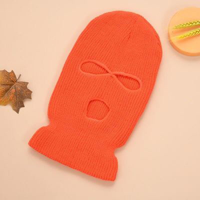 Ski Mask Knitted Face Cover Winter Full Face Mask for Winter Outdoor Sports CS Three 3 Hole Knit Hat