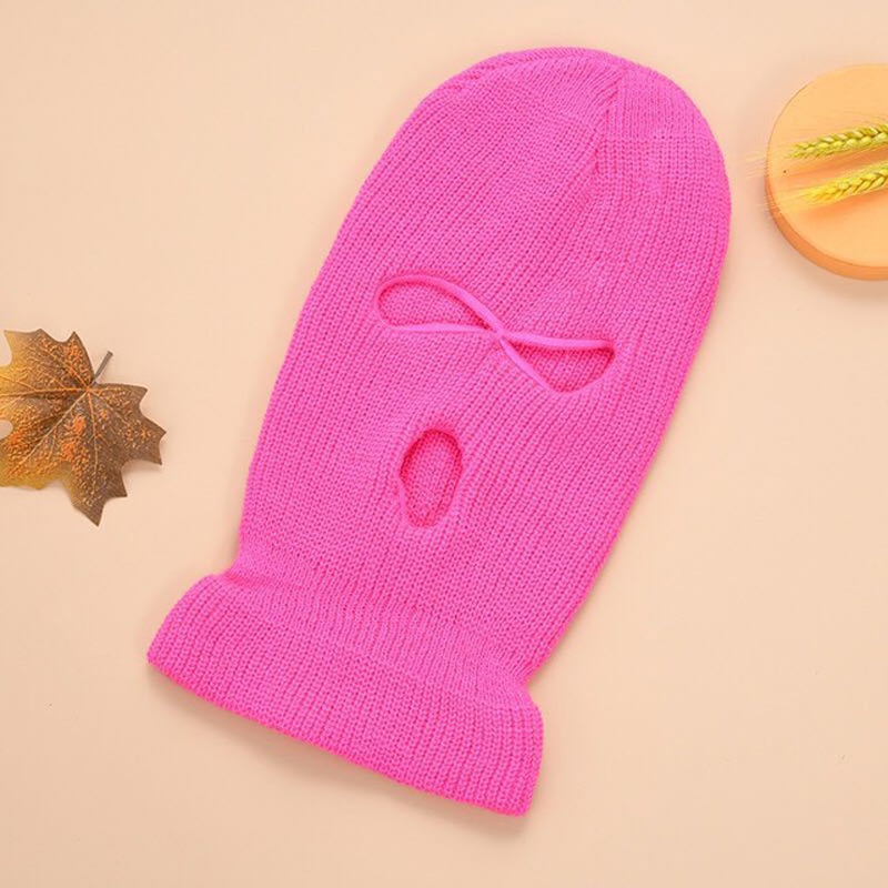 Ski Mask Knitted Face Cover Winter Full Face Mask for Winter Outdoor Sports CS Three 3 Hole Knit Hat