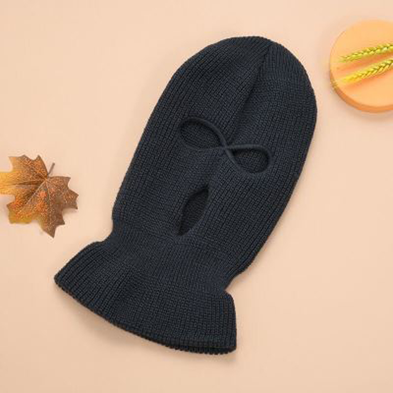Ski Mask Knitted Face Cover Winter Full Face Mask for Winter Outdoor Sports CS Three 3 Hole Knit Hat
