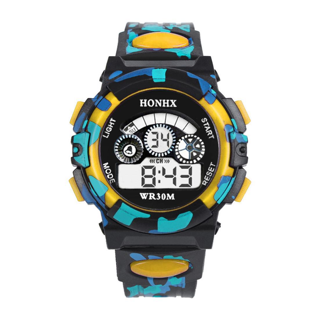 Hot Children Watch Boys Life Waterproof Digital LED Sports Watch Kids Alarm Date Watch Gift