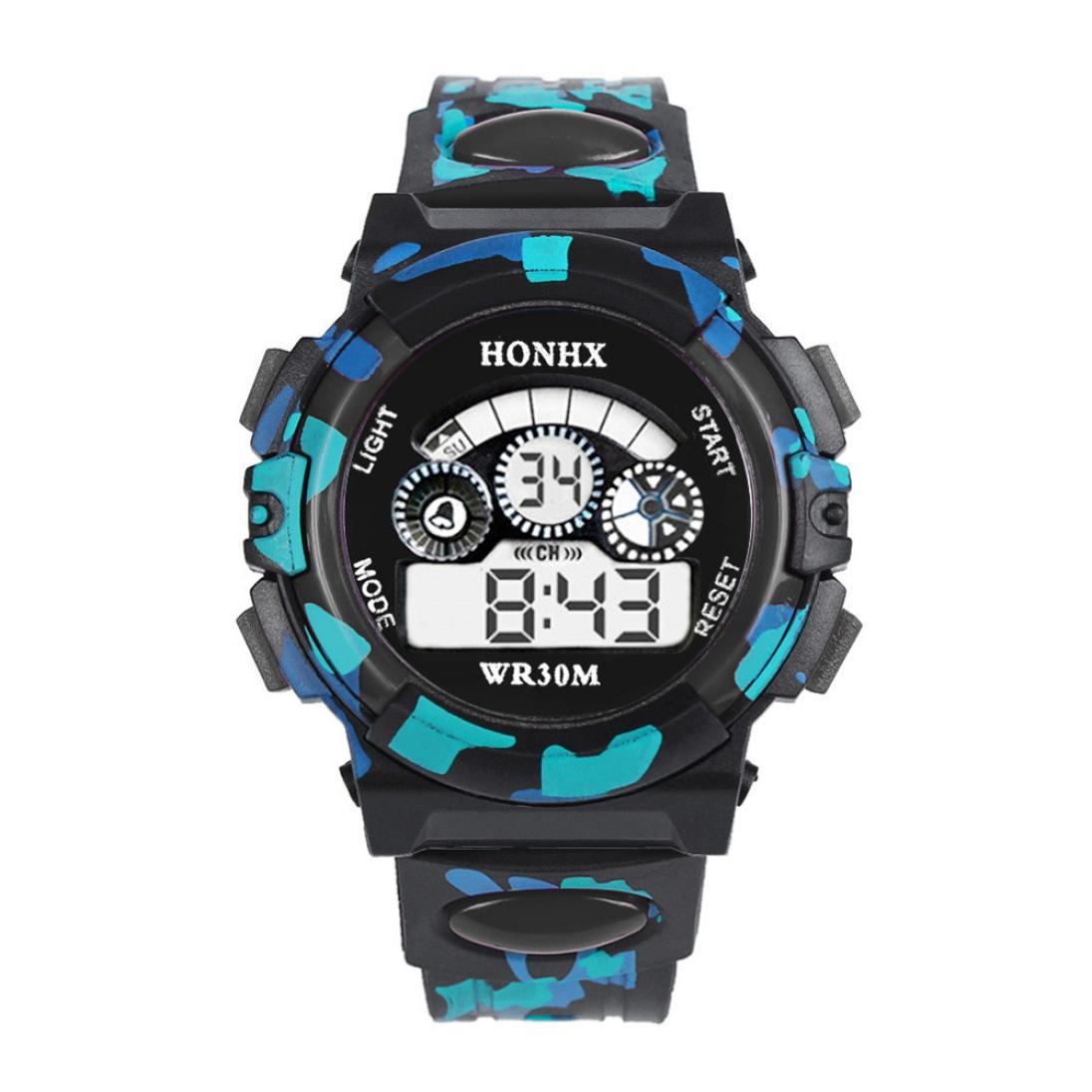 Hot Children Watch Boys Life Waterproof Digital LED Sports Watch Kids Alarm Date Watch Gift