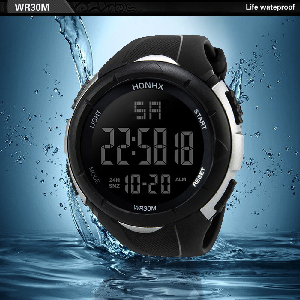Waterproof Military Sport Watches Men Digital Quartz Watch Clocks Big Screen Wacth