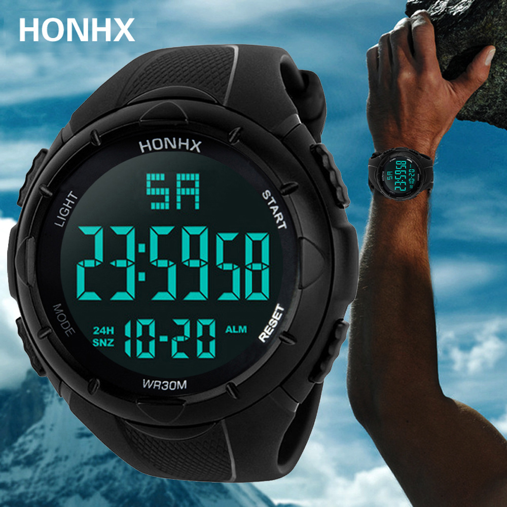 Waterproof Military Sport Watches Men Digital Quartz Watch Clocks Big Screen Wacth