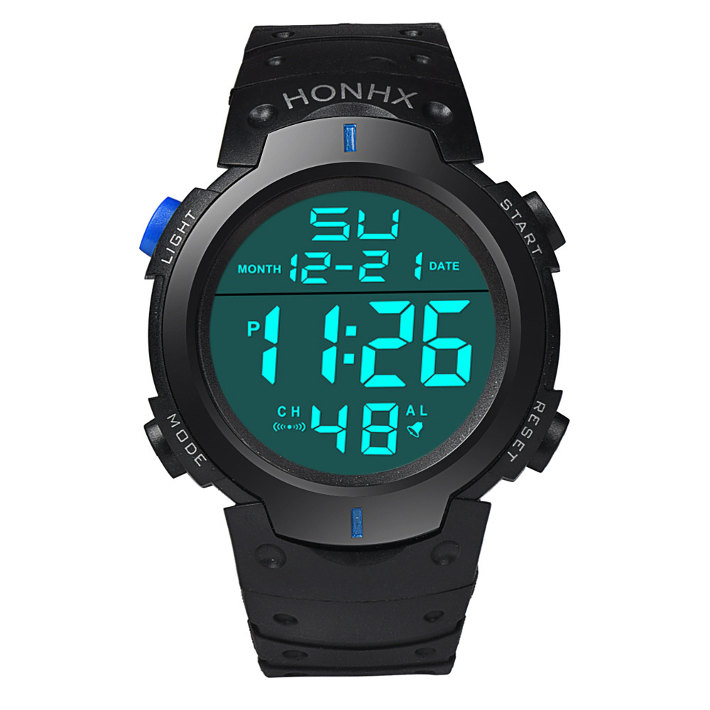 2021 Men&apos;s Watches Sports Outdoor Waterproof Military Wrist Watch Date LED Alarm Stopwatch