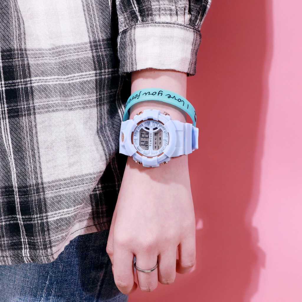 Chirldren Digital Watch Colorful Sport LED Waterproof Wrist Watch  Student Girls Beautiful Watch