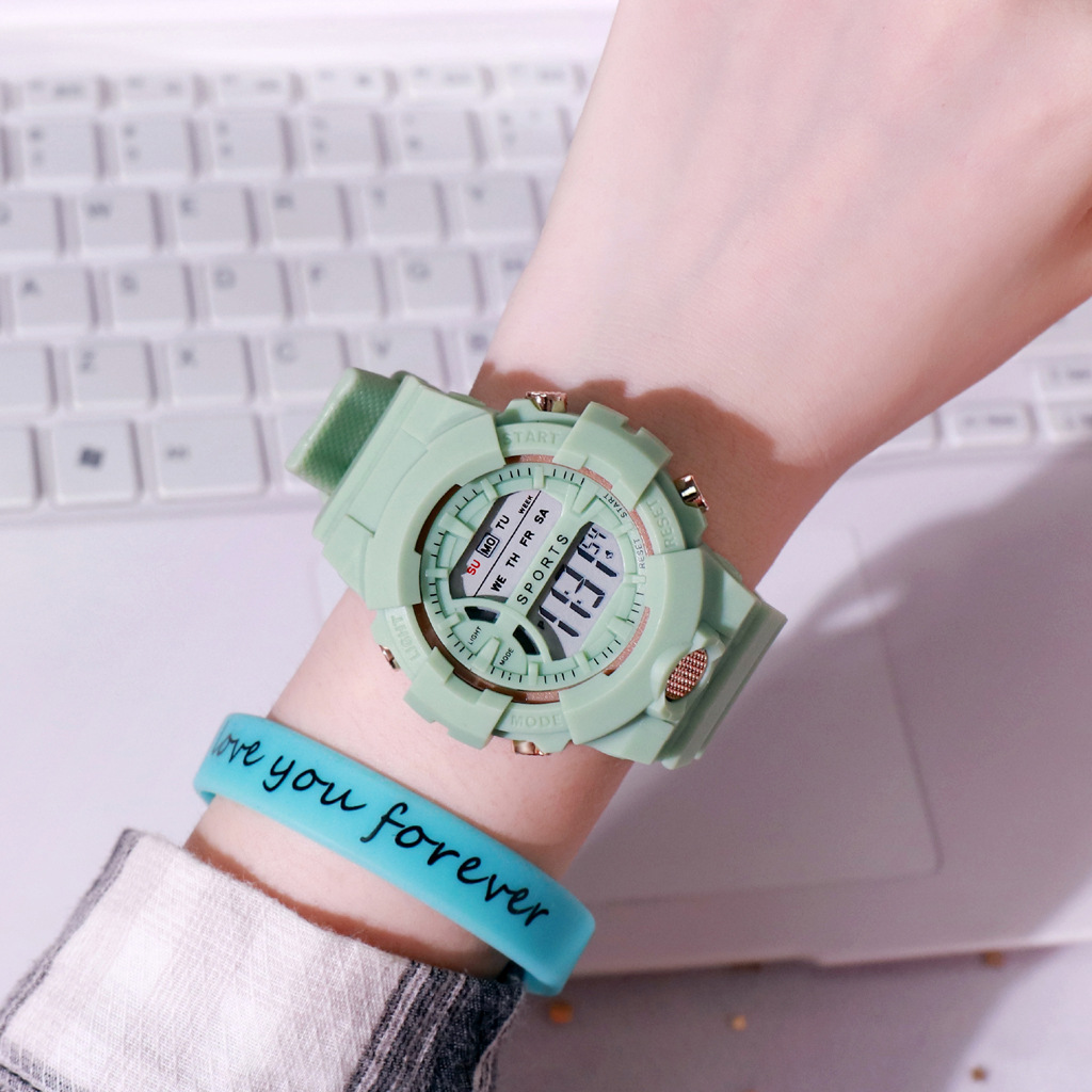 Chirldren Digital Watch Colorful Sport LED Waterproof Wrist Watch  Student Girls Beautiful Watch
