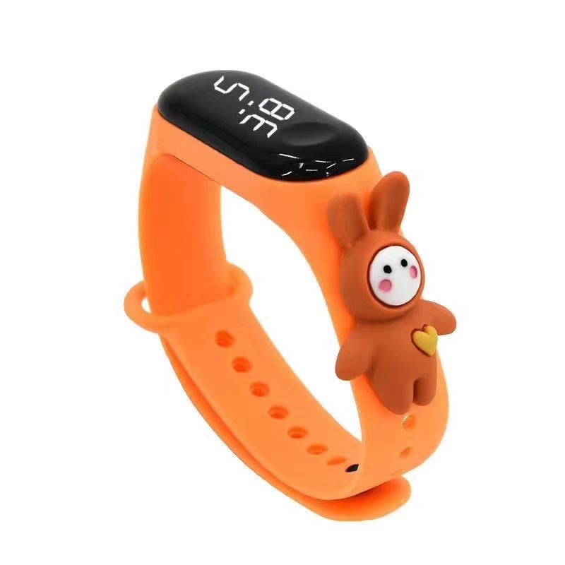 New Fashion Silicone Children&apos;s Watches Kids LED Touch Screen Digital Sport Watch lovely for Girls