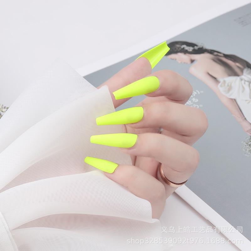 24Pcs/Set 2020 Newest Matte False Nails Wearable Round Head French Style Fake Nails Full Cover Press