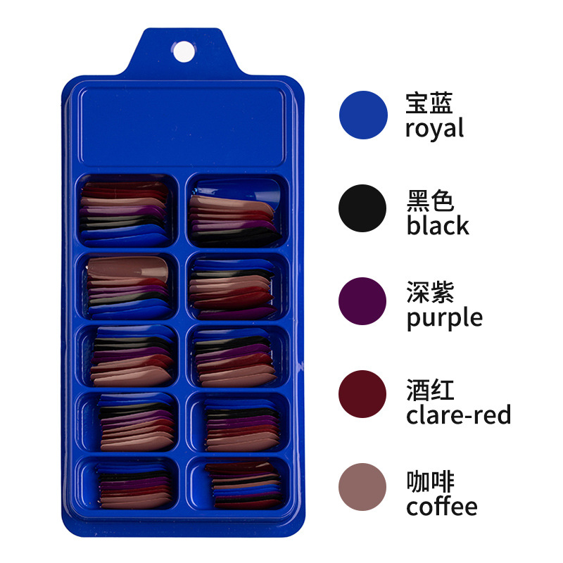 100Pcs/Set Candy Color Full Cover False Nail Tips Matte Color Coffin Ballerina Fake Nails DIY