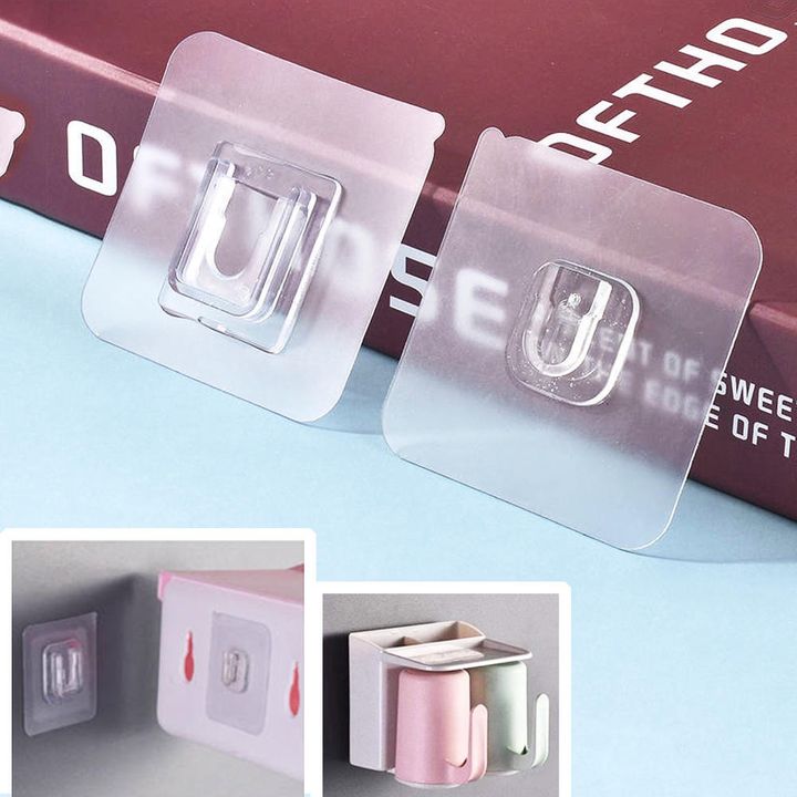 5 pair Double-sided Adhesive Wall Hooks Storage Tools Wall Mounted Hooks For Kitchen Bathroom Living Room Adhesive Wall Hooks Storage