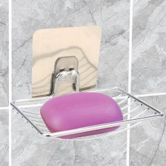 Bathroom Storage Soap Rack Stainless Steel Soap Dish  Soap Dishes Box Wall Zeep Houder Shower Soap Tray Holder for Bathroom Soap Storage Basket as picture one size