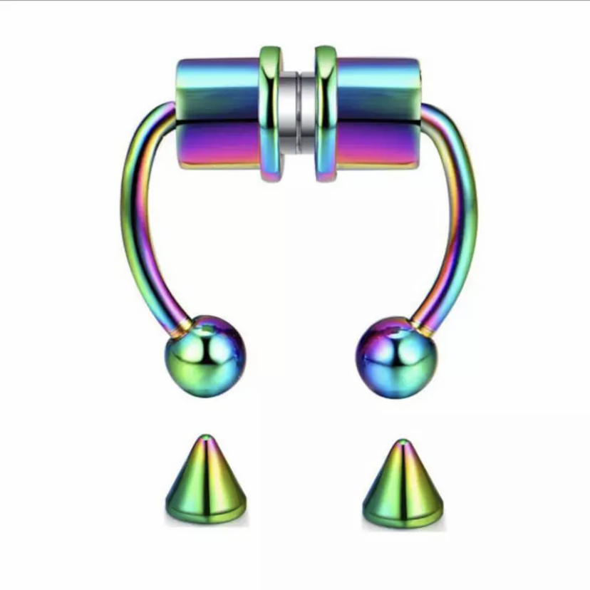 2021 Fake Piercing Nose Ring Alloy Nose Piercing Hoop Septum Rings For Women Body Jewelry Gifts