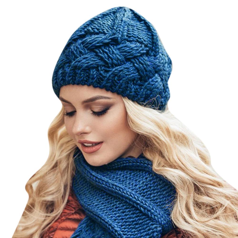 Womens Knitted Beanie Cap Winter Warm Slouch Hat Outdoor Skateboard Ski Hats Skullcap